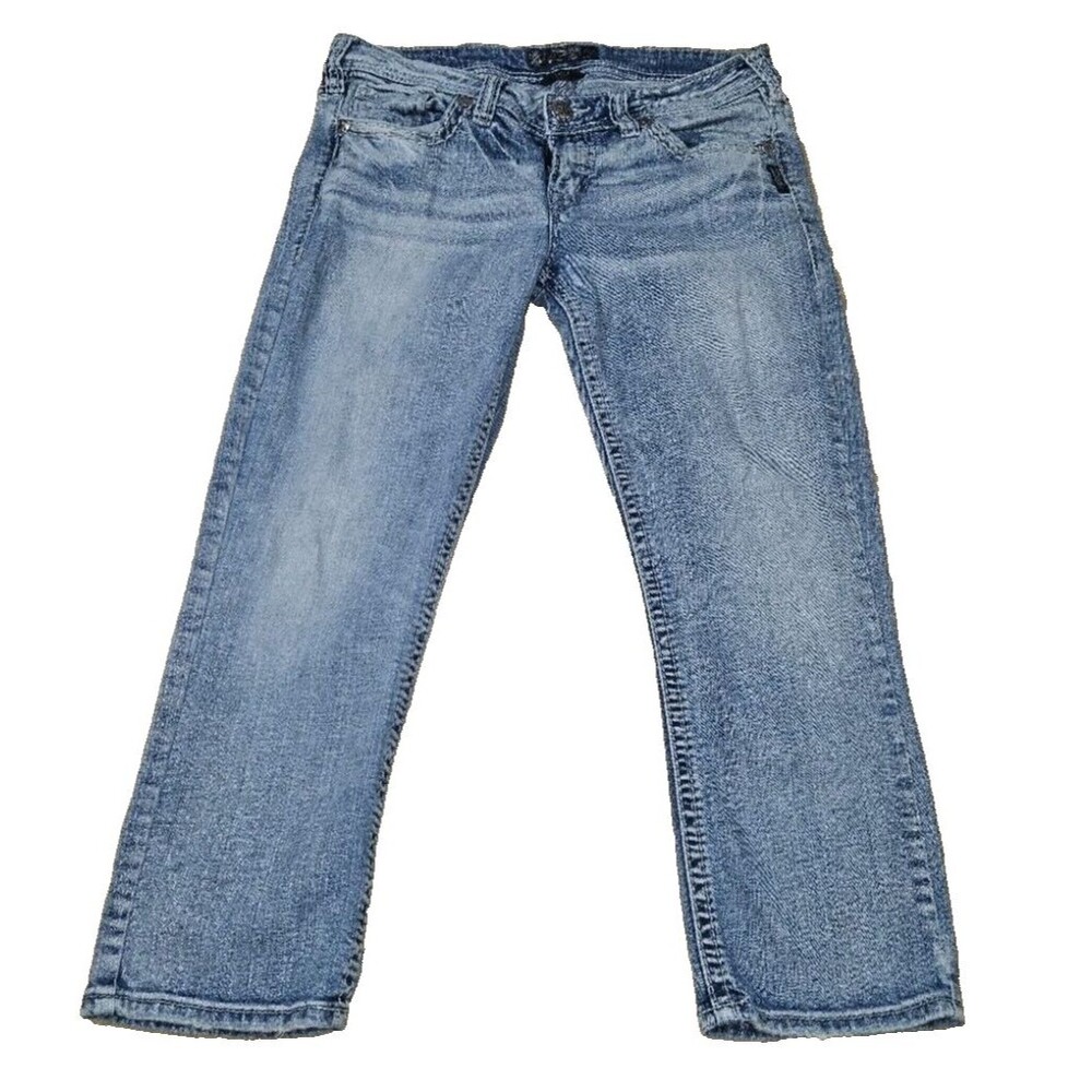 Silver Jeans Women’s Size 29 Aiko Capri Mid Rise Medium Wash Fluid Denim Jeans
